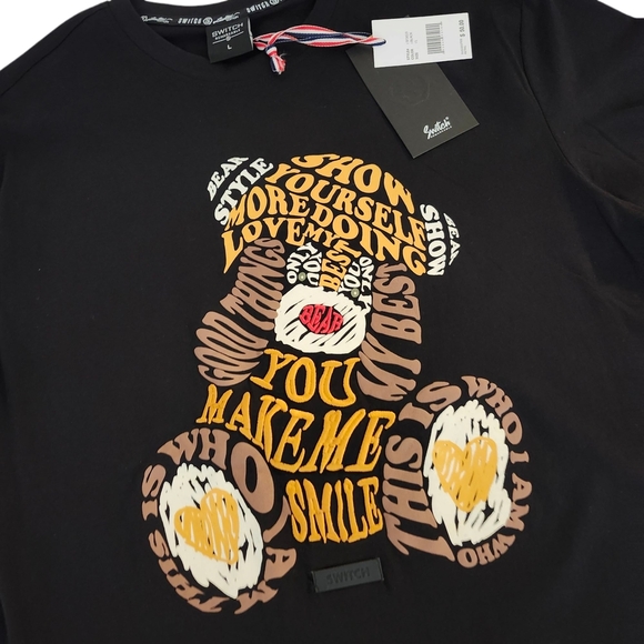 Men’s Graphic T-Shirt – Black – 100% Cotton – Bear Design - Picture 4 of 6